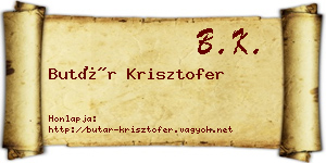 Butár Krisztofer névjegykártya
